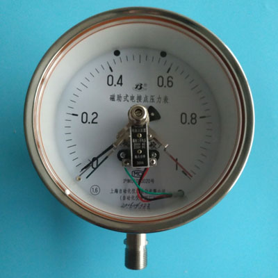YXC-150BFZ不銹鋼耐震磁助式電接點壓力表